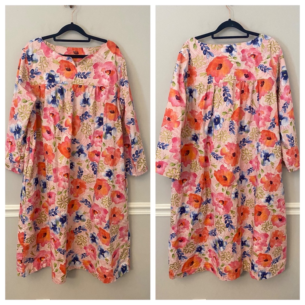 Handmade pink floral print dress. XL